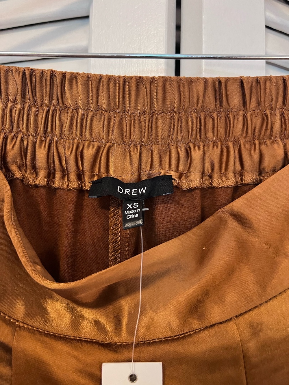 Anthropologie Drew Satin Eva Wide Leg Pant Copper Gold Brown NWT Size XS - Picture 12 of 14